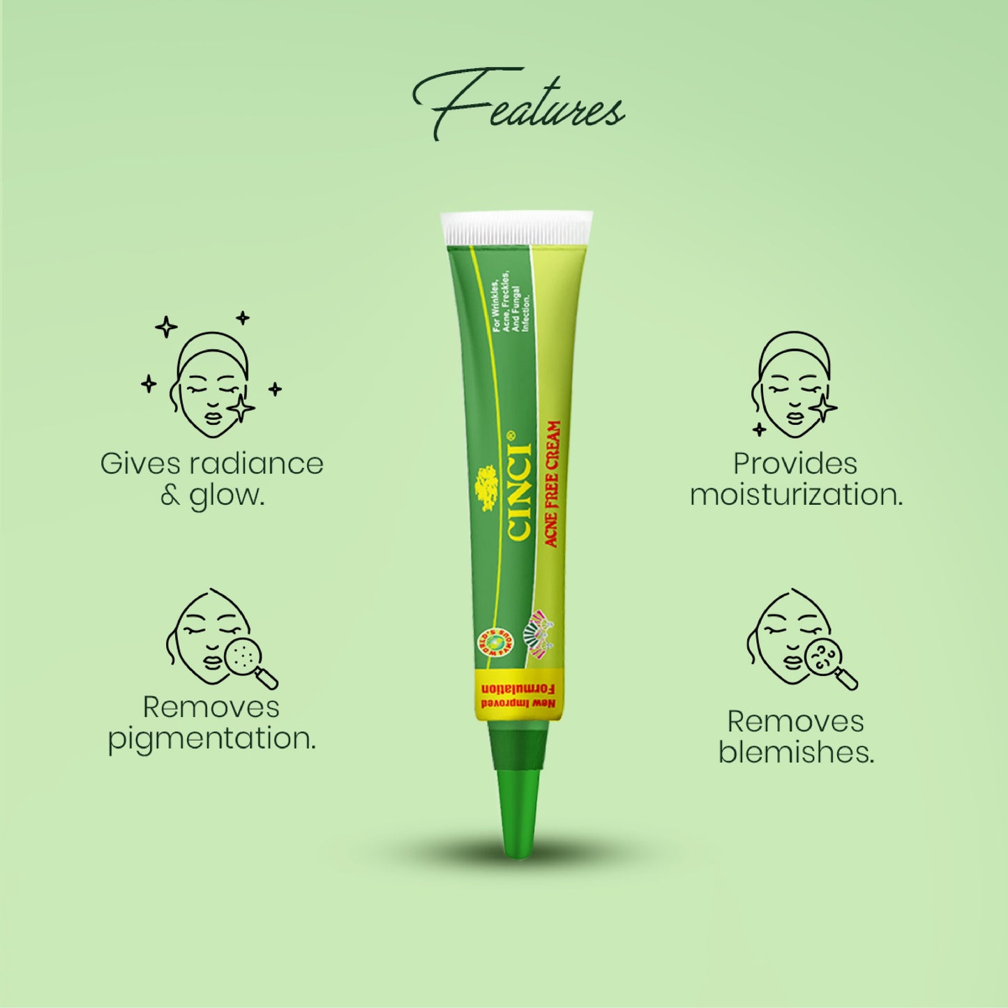 Cinci Acne Free Cream (8g) - Seven Herbal