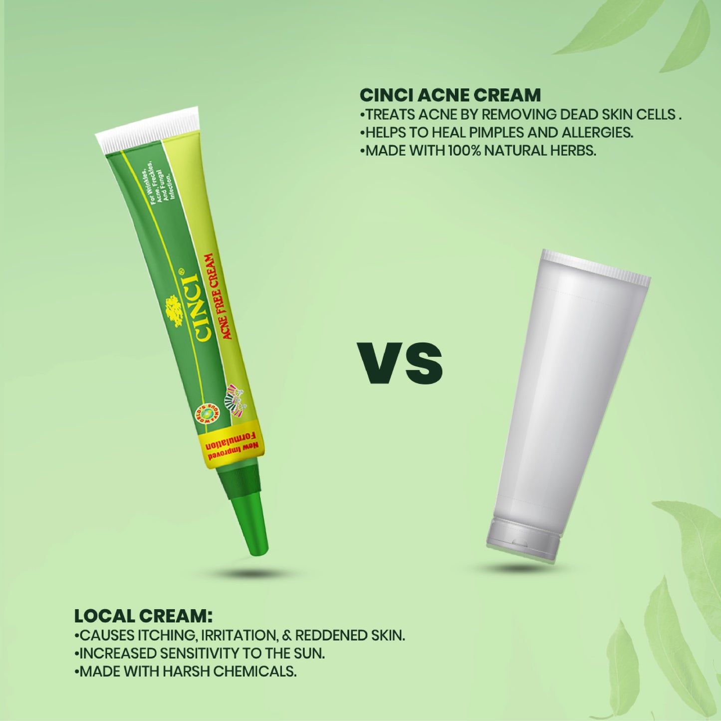 Cinci Acne Free Cream (8g) - Seven Herbal