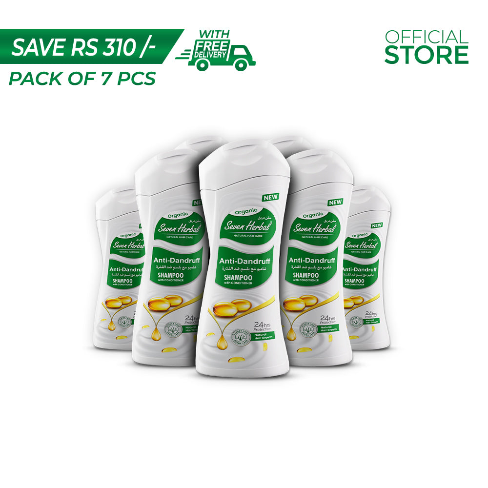 Seven Herbal Anti Dandruff Shampoo with Conditioner 210ml Pack of 7 Pieces | Save Rs.310/- | Free Delivery