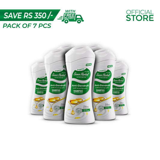 Seven Herbal Anti Dandruff Shampoo with Conditioner 210ml Pack of 7 Pieces | Save Rs.350/- | Free Delivery - Seven Herbal