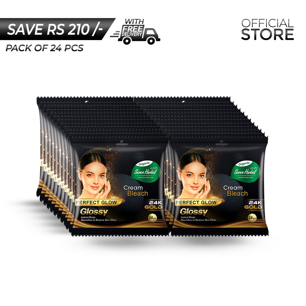 Seven Herbal Bleach Cream 28g Pack of 24 Pieces | Save Rs.210/- | Free Delivery