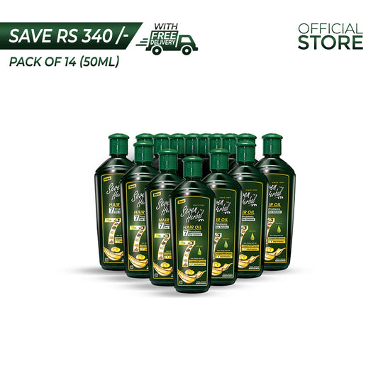 Seven Herbal Hair Oil 50ml Pack of 14 Pieces | Save Rs.340/- | Free Delivery - Seven Herbal