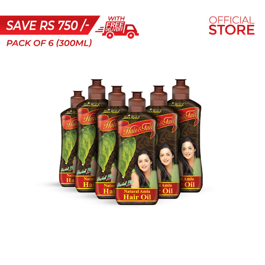 Hair and Fair Natural Amla Hair Oil 300ml Pack of 6 Pieces | Save Rs.750/- | Free Delivery