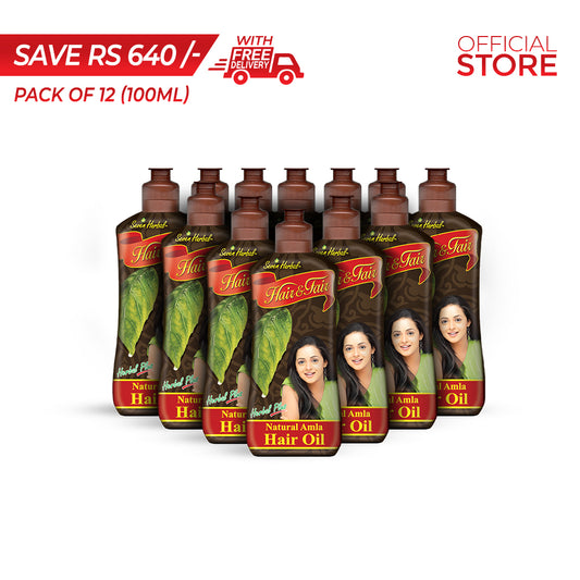 Hair and Fair Natural Amla Hair Oil 100ml Pack of 12 Pieces | Save Rs. 640/- | Free Delivery