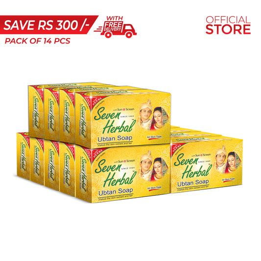 Seven Herbal Ubtan Soap 100g Pack of 14 Pieces | Save Rs.180/- | Free Delivery