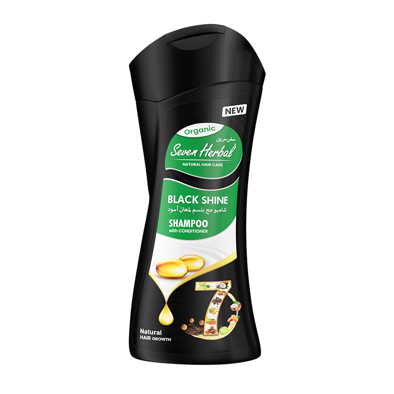 Black Shine Shampoo with Conditioner (210ml) - Seven Herbal