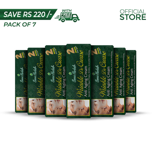 Seven Herbal Wrinkle Decrease Cream (55ml) Pack of 7 Pieces | Save Rs.220/- | Free Delivery - Seven Herbal