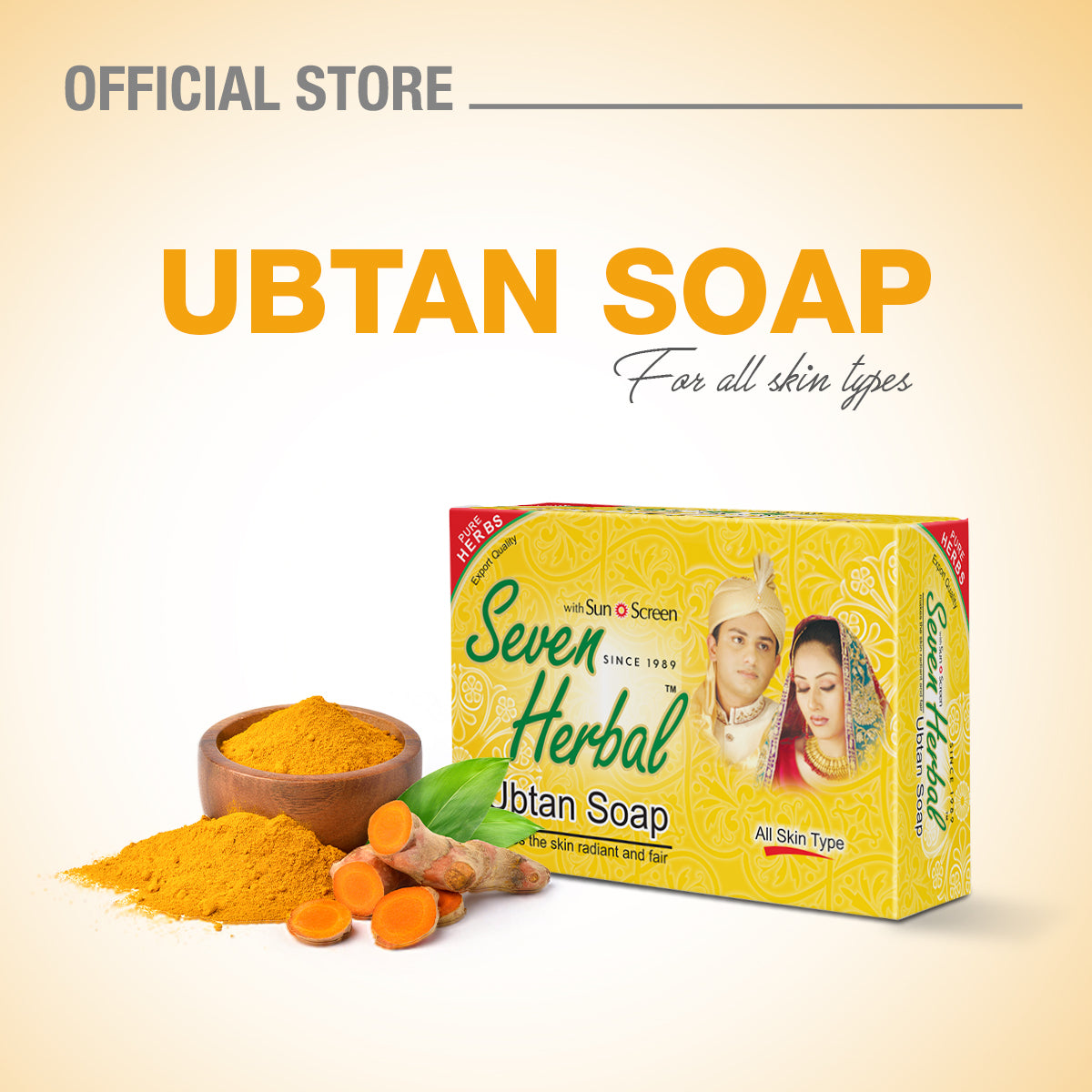 Seven Herbal Ubtan Soap with Sun Screen