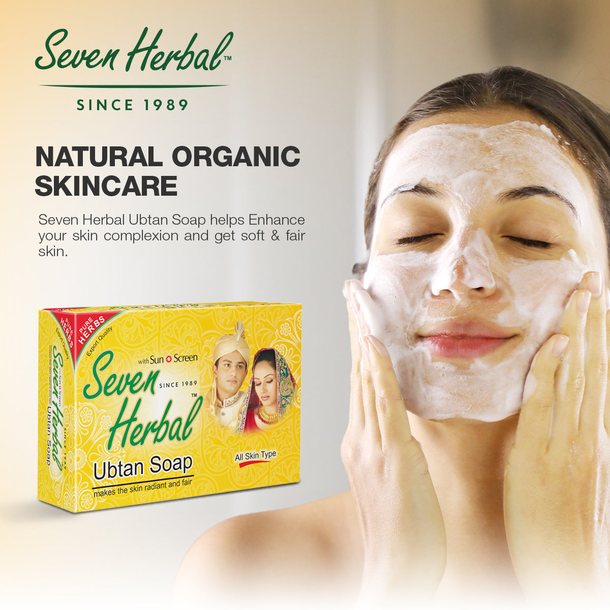 Seven Herbal Ubtan Soap with Sun Screen