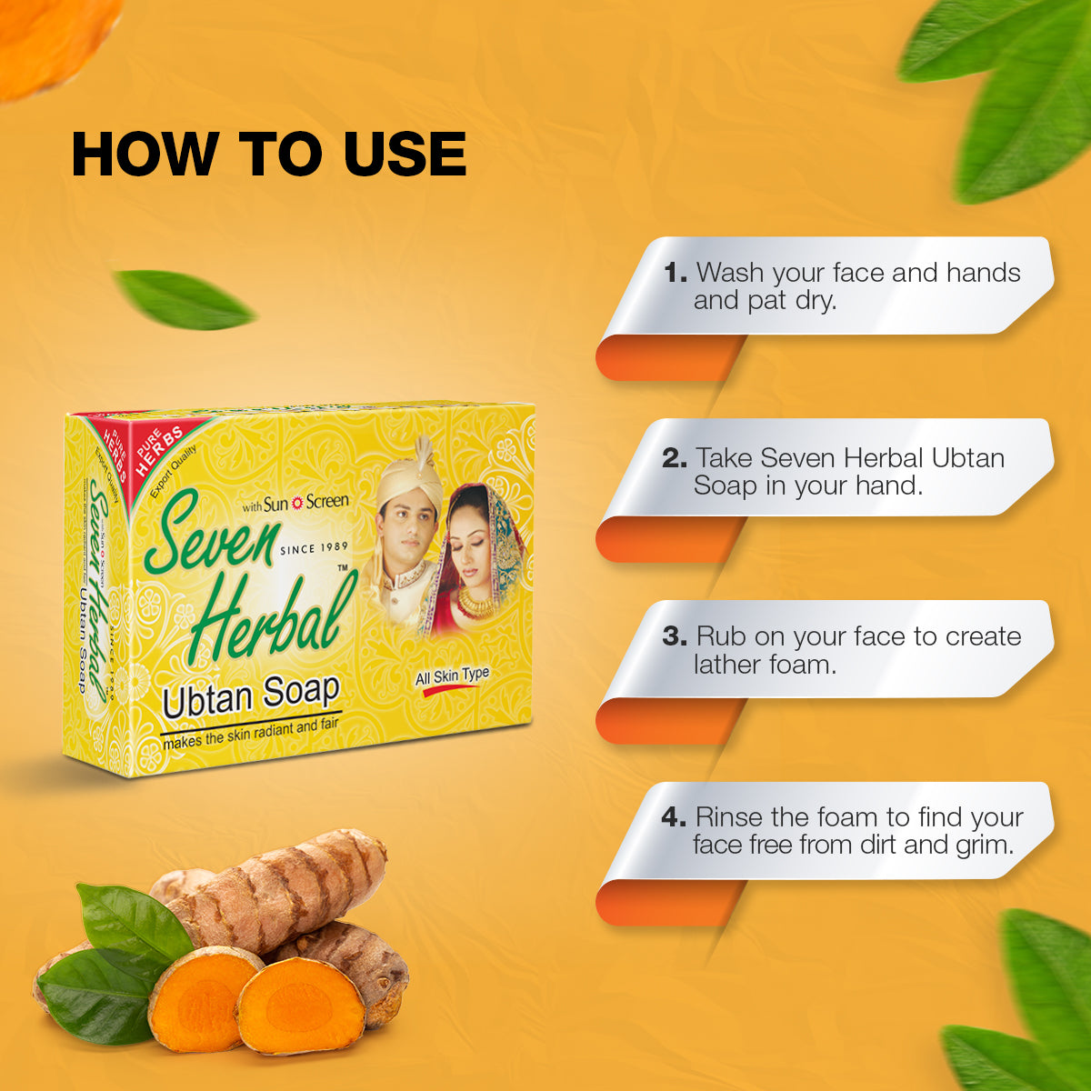 Seven Herbal Ubtan Soap with Sun Screen