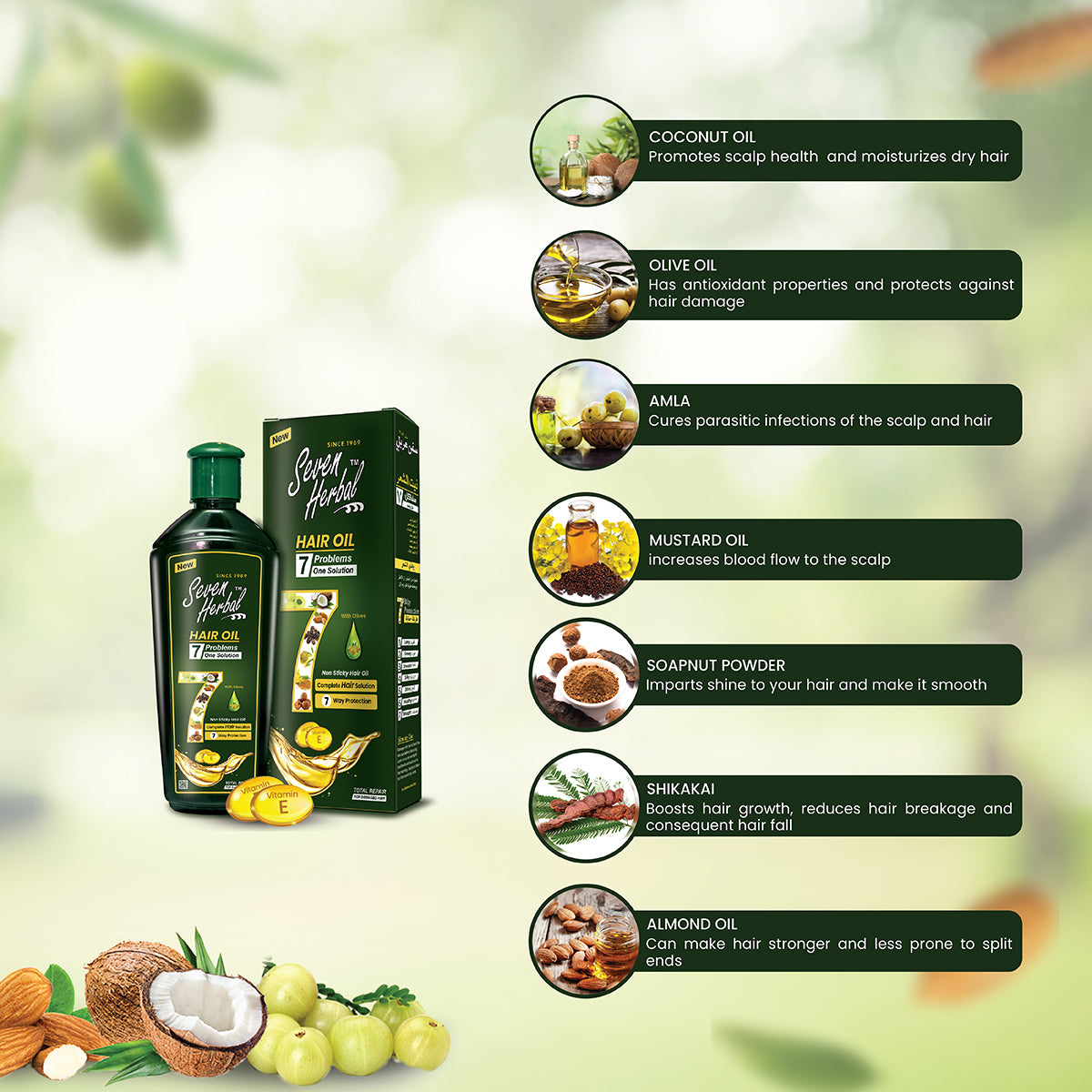 Hair Oil - Seven Herbal