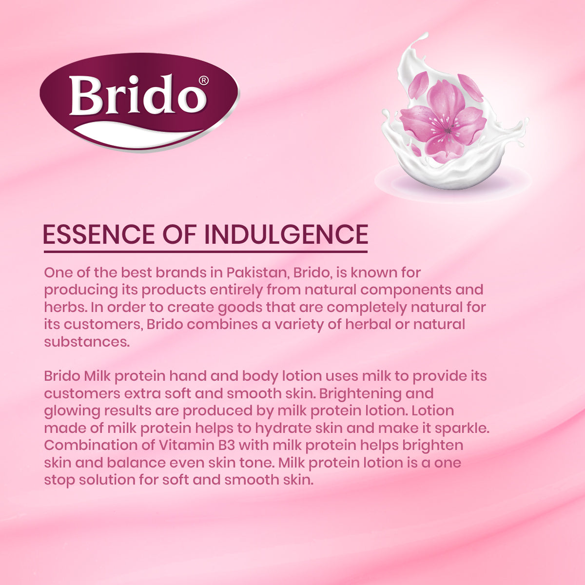 Brido Milk Protein Body Lotion (Extra White & Smooth)