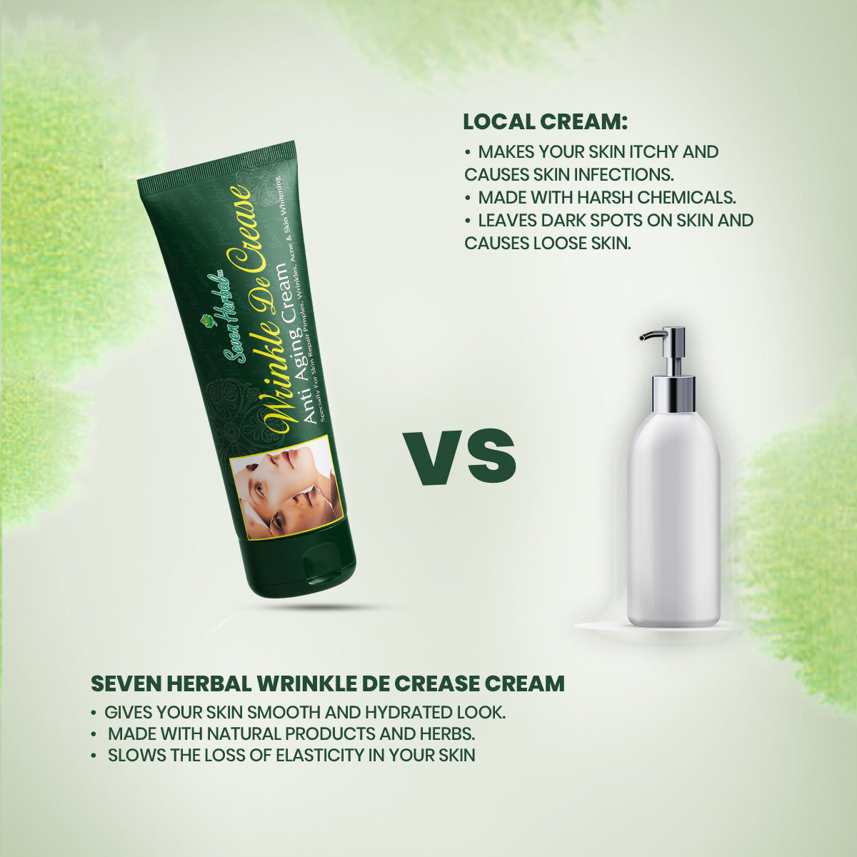 Wrinkle De Crease Cream (55ml) - Seven Herbal