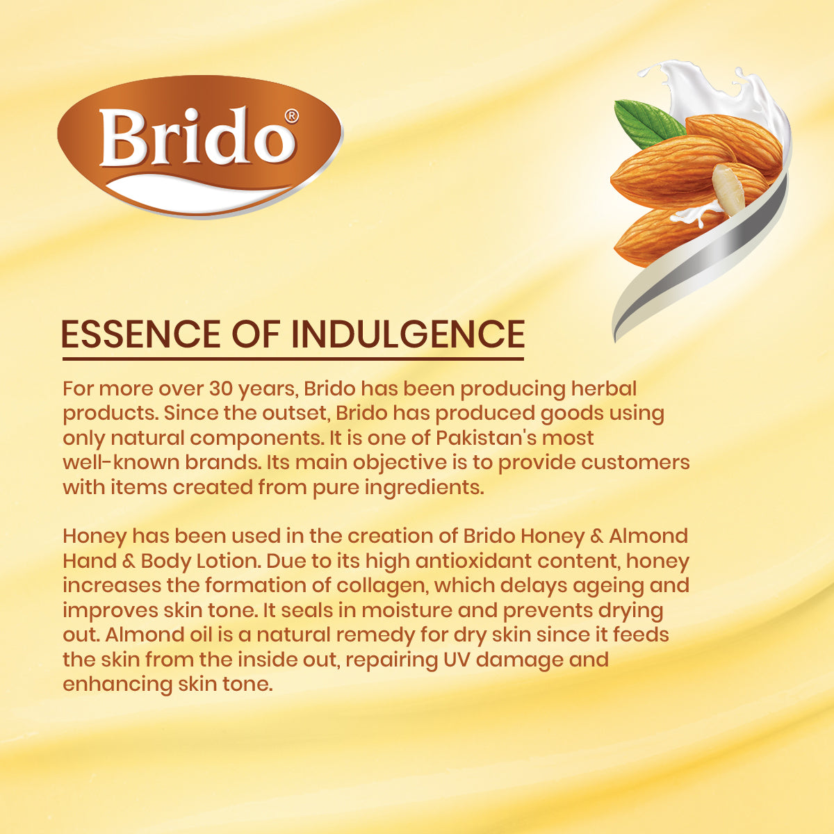 Brido Honey & Almond Body Lotion (Extra Soft & Silky Skin)