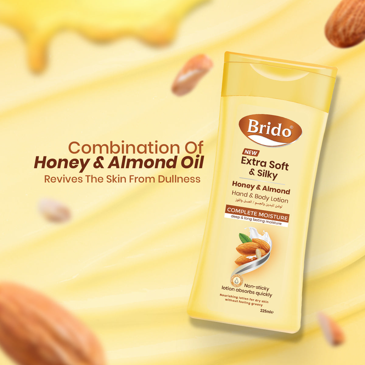 Brido Honey & Almond Body Lotion (Extra Soft & Silky Skin)