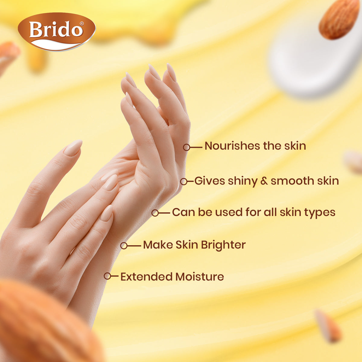 Brido Honey & Almond Body Lotion (Extra Soft & Silky Skin)