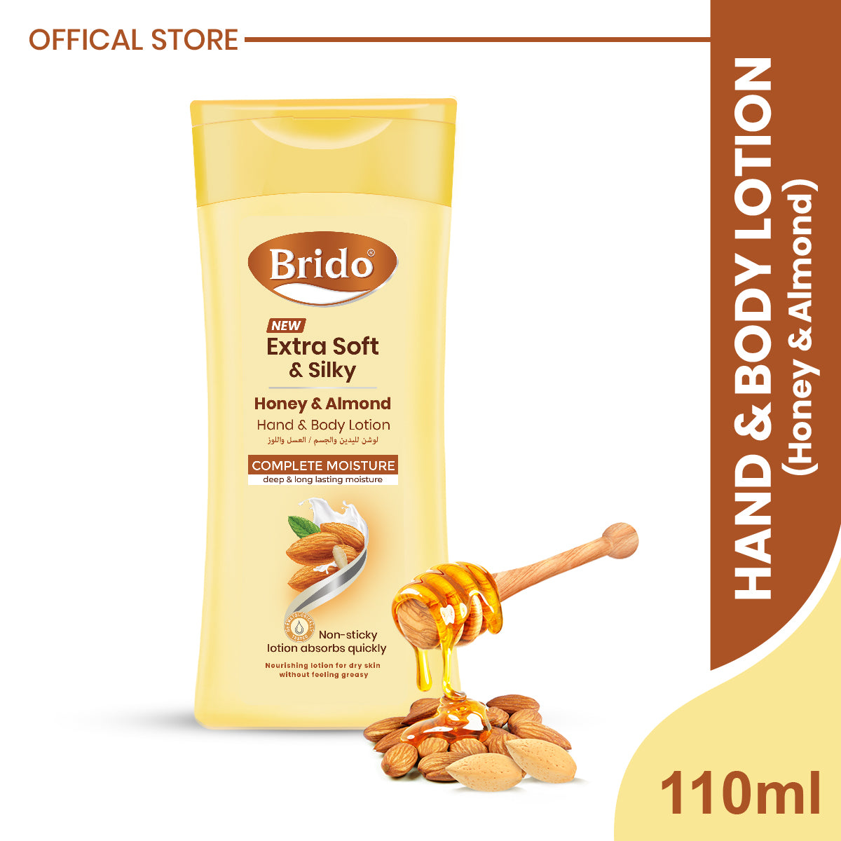 Brido Honey & Almond Body Lotion (Extra Soft & Silky Skin)