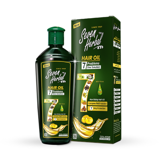 Seven HErbal Hair Oil Make thin hairs healthy and black. Prevents premature graying. Premature graying has now become a recurring problem in youngsters. Prevents dandruff. Dandruff usually takes place as a result of a dry scalp. Shine and strength Relaxes your mind. Induce hair growth.Seven Hebral Hair Oil 