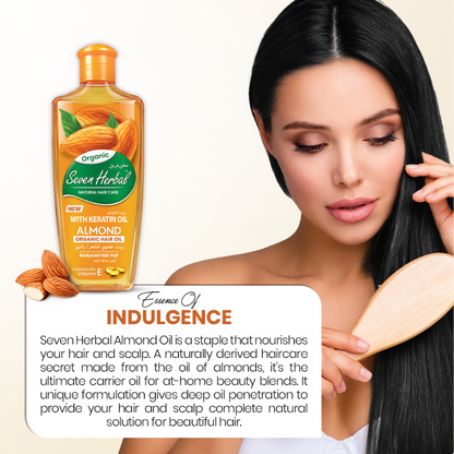 Almond Hair Oil with Keratin Oil 100ml - Seven Herbal
