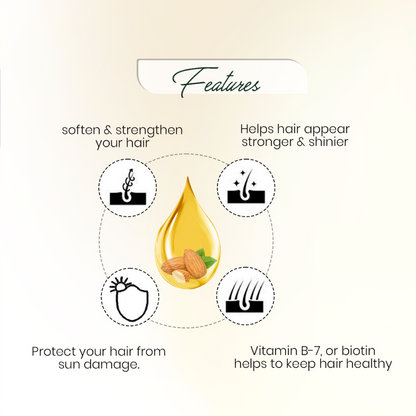 Almond Hair Oil with Keratin Oil 100ml - Seven Herbal