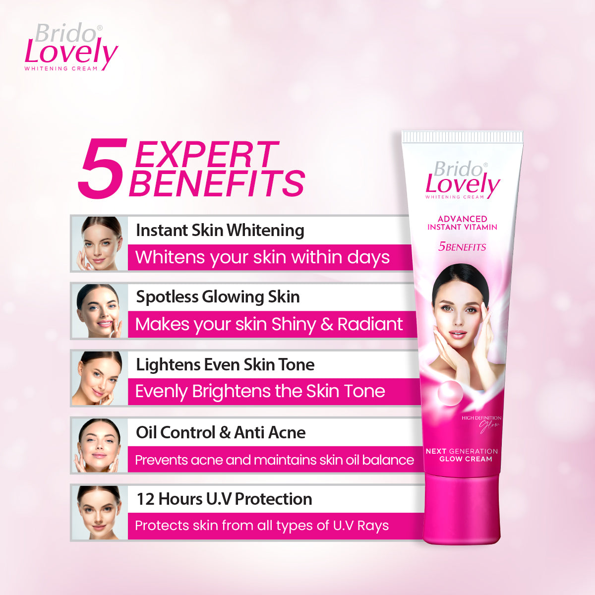 Brido Lovely Whitening Cream (25ml) - Seven Herbal