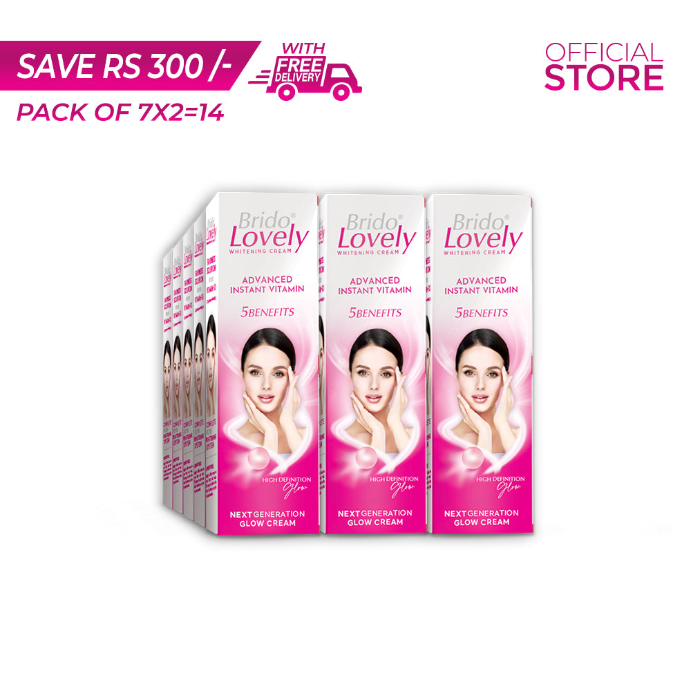 Brido Lovely Whitening Cream (25ml) | Pack of 7 x2=14 Pieces | Save Rs.300/- | Free Delivery