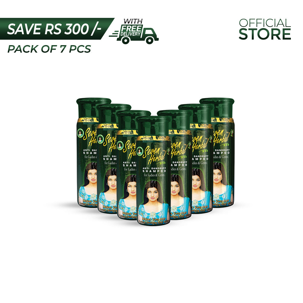 Seven Herbal Anti Dandruff Shampoo 220ml Pack of 7 Pieces | Save Rs.300/- | Free Delivery