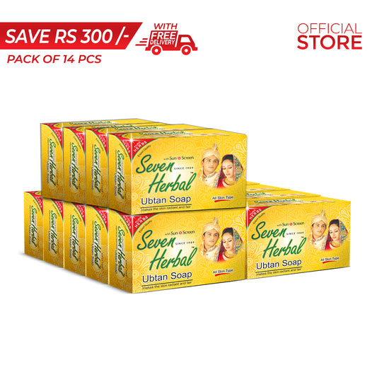 Seven Herbal Ubtan Soap 100g Pack of 14 Pieces | Save Rs.300/- | Free Delivery