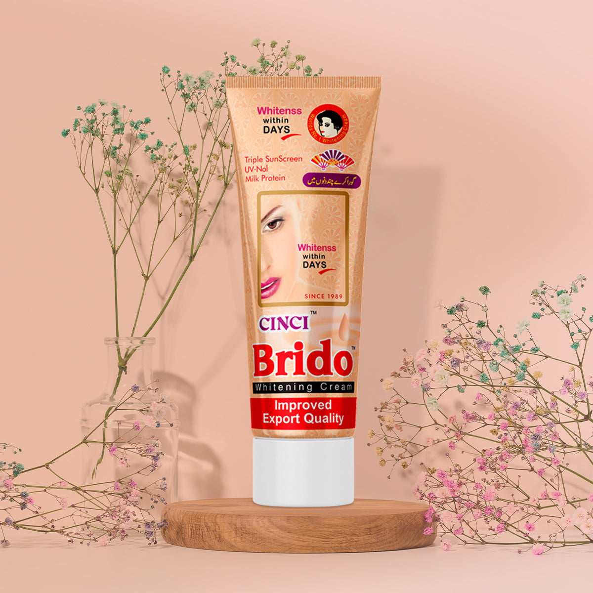 Brido Cinci Whitening Cream formula with Milk Protein