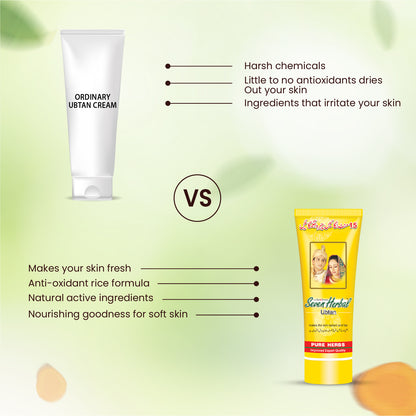Natural ubtan cream by seven herbal for glowing skin