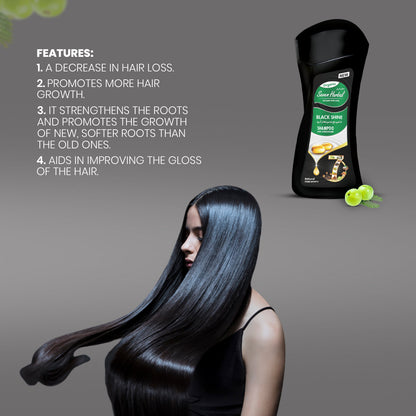 Black Shine Shampoo with Conditioner (210ml) - Seven Herbal